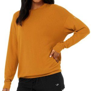 Alo Yoga  SoHo Pullover Bronze Top Women's Size Medium